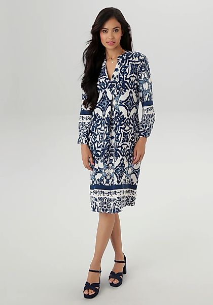 Aniston SELECTED Blusenkleid, mit großflächiger Ornamenten-Musterung günstig online kaufen