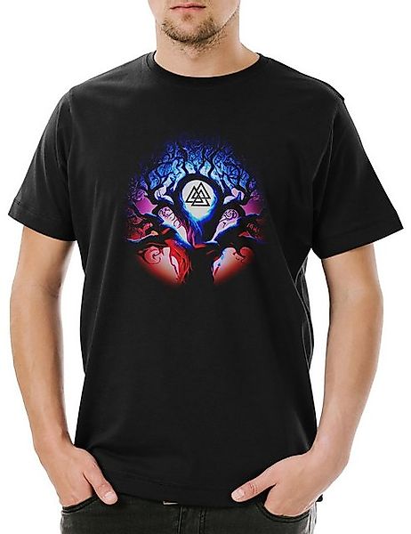 Urban Backwoods Print-Shirt Yggdrasil Moon Walknut Herren T-Shirt Thor Tree günstig online kaufen