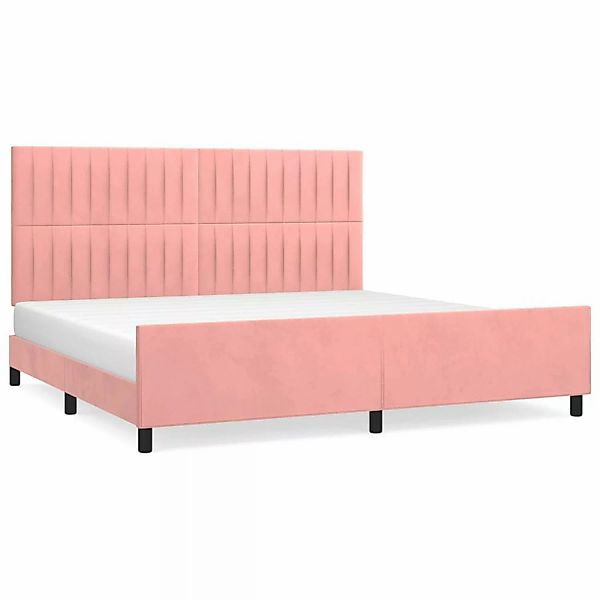 vidaXL Bettgestell mit Kopfteil Rosa 200x200 cm Samt Modell 71357440 günstig online kaufen