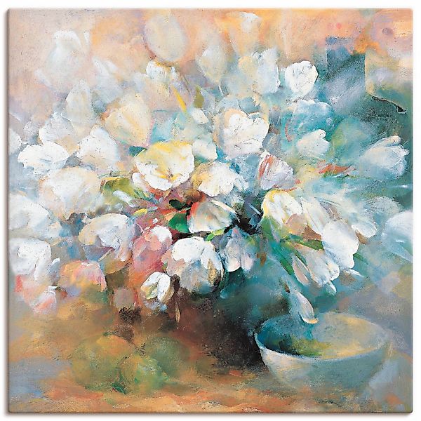 Artland "Strahlend weiße Tulpen I" Blumen 1 Stk. tlg. auf Holzrahmen gespan günstig online kaufen