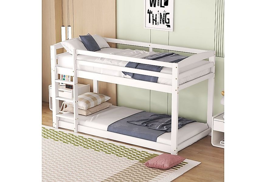 Odikalo Etagenbett Kinderbett Jugendbett Holzbett mit/ohne Rutsche 90x200 W günstig online kaufen