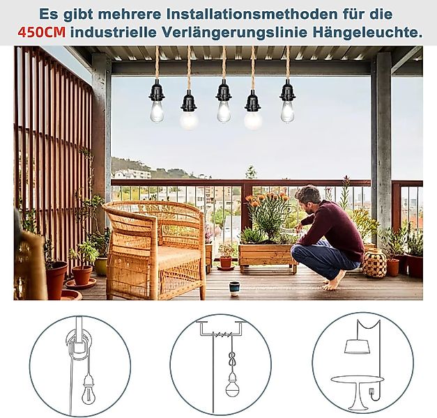 BlingBin Pendelleuchte Vintage Lampenkabel mit 4,5/8.8M günstig online kaufen