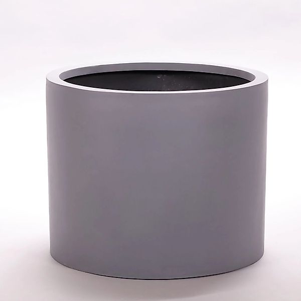 Elegant Einrichten Pflanzkübel Fiberglas Zylindrisch D50xH40cm Grau günstig online kaufen