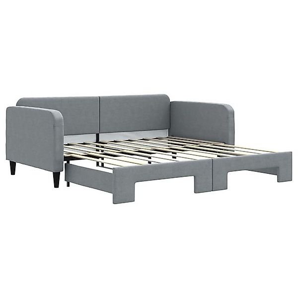 vidaXL Bett, Tagesbett Ausziehbar Hellgrau 90x190 cm Stoff günstig online kaufen