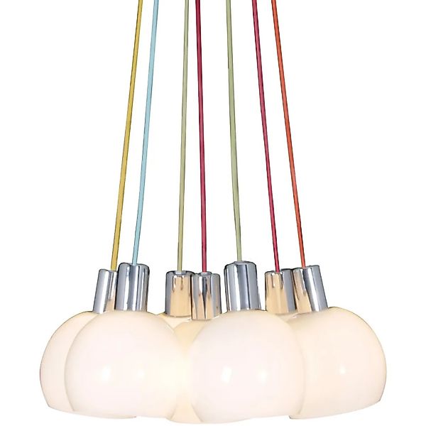 näve Pendelleuchte »Rainbow-Bowl« E14 E14 max. 40W, Metall/Glas, chrom/weiß günstig online kaufen
