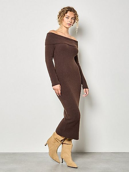 Apricot Strickkleid Midikleid mit Bardot-Ausschnitt günstig online kaufen