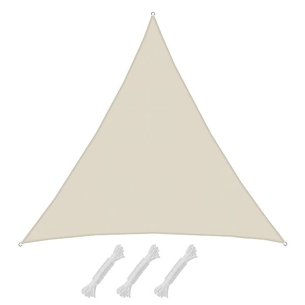 AMANKA Polyester Sonnensegel Wasserabweisend - 7x7x7m Dreieck Beige günstig online kaufen