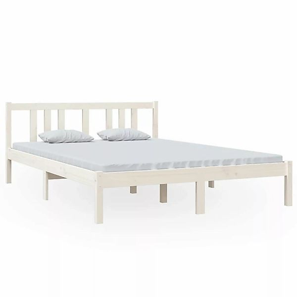 vidaXL Massivholzbett Weiß 140x200 cm1273690 günstig online kaufen