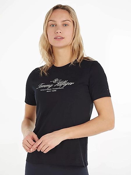 Tommy Hilfiger T-Shirt REG HILFIGER SCRIPT C-NK SS mit dezentem Markenlabel günstig online kaufen