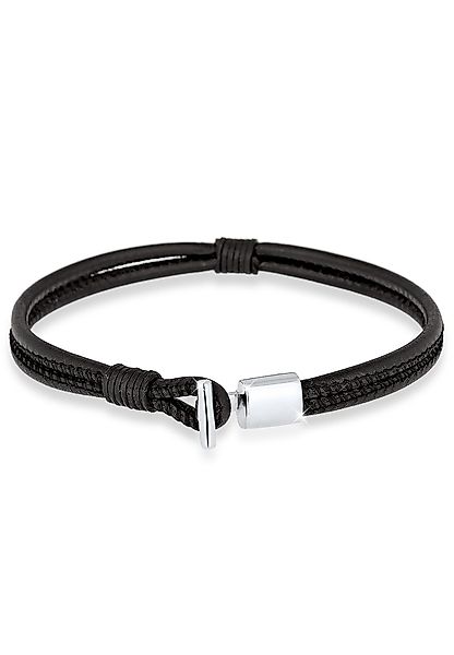 Kuzzoi Lederarmband Echtleder Knoten Haken T-Bone günstig online kaufen