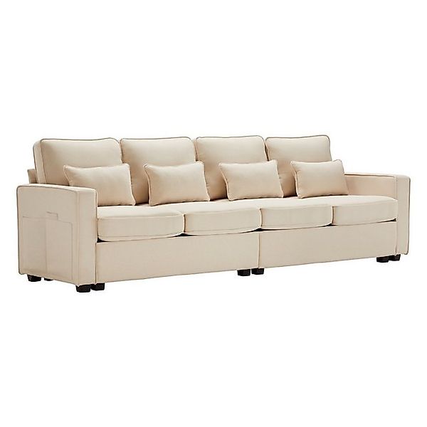 Fanttik Schlafsofa Sofa,Modernes 4-Sitzer-Sofa aus Leinenstoff,Viersitzer-S günstig online kaufen