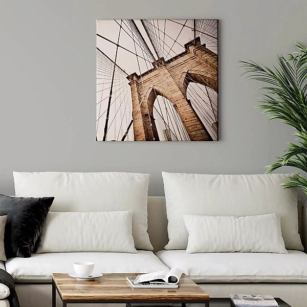 Bricoflor Architektur Bild Mit Brücke Brooklyn Bridge Leinwand Bild Ideal F günstig online kaufen