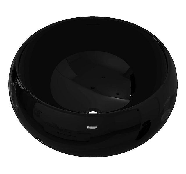 vidaXL Waschbecken Waschbecken Keramik Rund Schwarz 40 x 15 cm günstig online kaufen