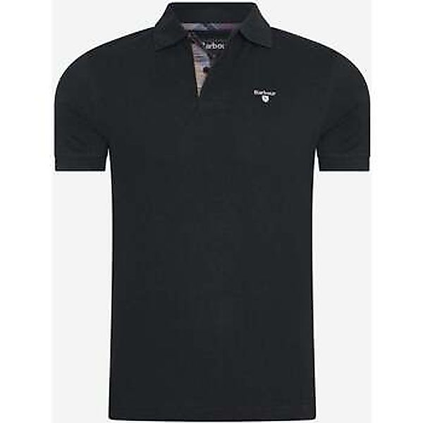 Barbour  T-Shirts & Poloshirts Piqué-Poloshirt mit Schottenmuster - schwarz günstig online kaufen