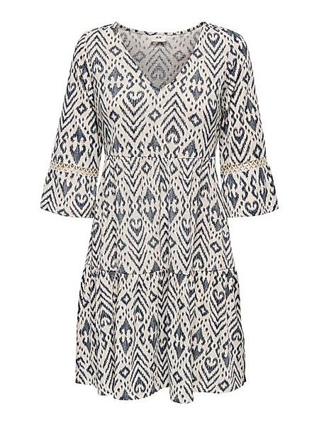 JACQUELINE de YONG Shirtkleid Ikat Musterdesign mit V-Ausschnitt und Volant günstig online kaufen
