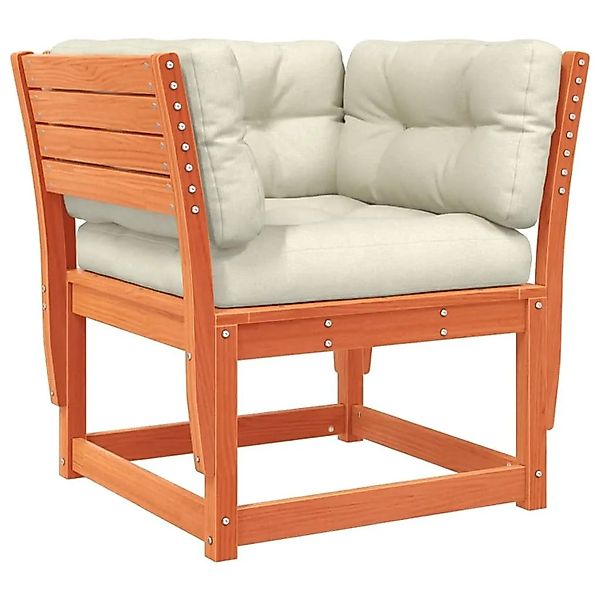 vidaXL Gartensofa mit Armlehnen und Kissen Braun Massivholz Kiefer 844696 günstig online kaufen