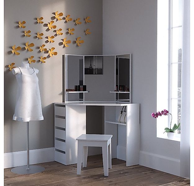 Vicco Schminktisch Arielle, Weiß, 110 cm günstig online kaufen
