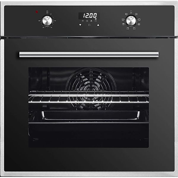 PKM Einbaubackofen EB9 Schwarz mit Edelstahlrahmen günstig online kaufen