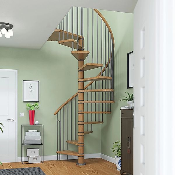Dolle Spindeltreppe Winnipeg Eiche geölt Höhe bis 270 cm Ø 120 cm FSC® günstig online kaufen