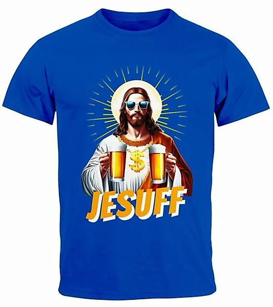 MoonWorks Print-Shirt Herren T-Shirt Bier Jesus Partyshirt Alkohol Fasching günstig online kaufen