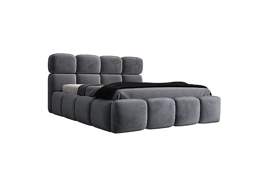 A&J MöbelLand GmbH Polsterbett MONAKO mit Matratze, Lattenrost und Bettkast günstig online kaufen