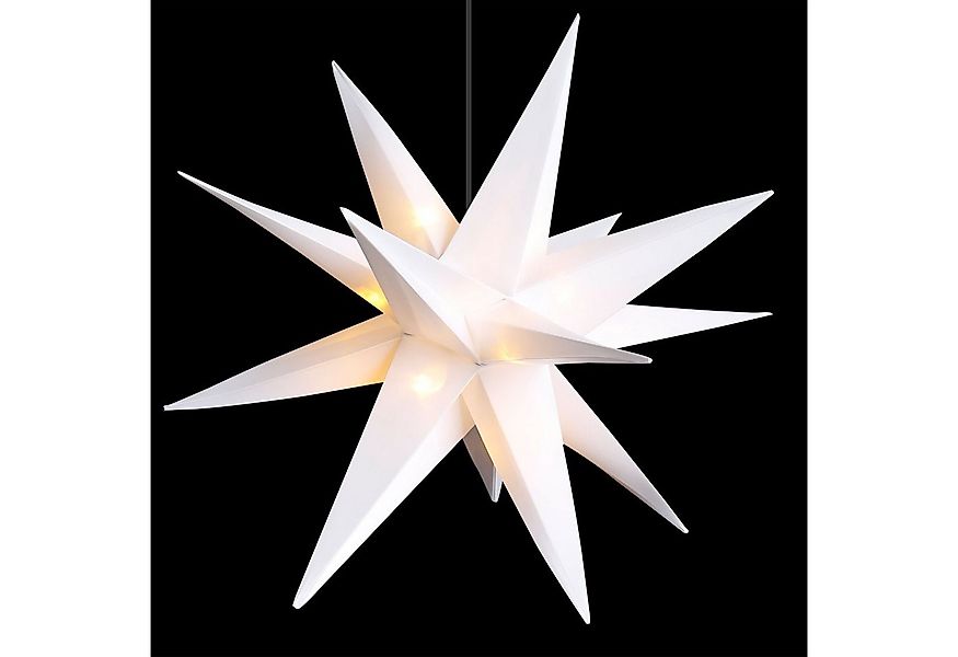 Mojawo Lichtervorhang LED Weihnachtsstern Weiß 25cm Fensterstern Faltstern günstig online kaufen