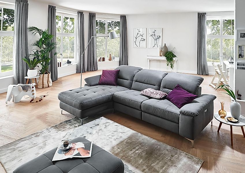 Places of Style Ecksofa "Basel L-Form", mit vollmotorischer Relaxfunktion u günstig online kaufen