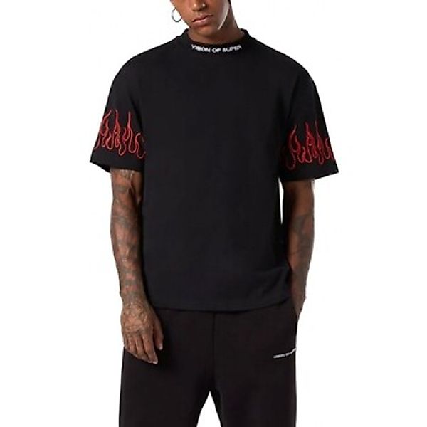 Vision Of Super  T-Shirts & Poloshirts T-Shirt mit roten Flammen günstig online kaufen