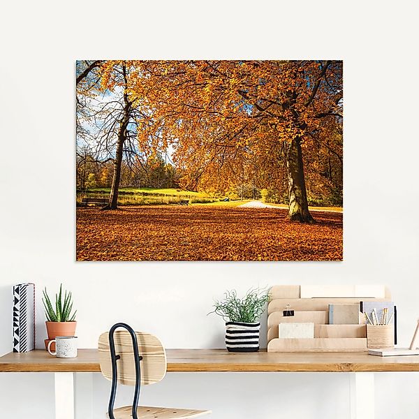 Artland Glasbild »Herbst bei Schlosses Nymphenburg«, Wiesen & Bäume, (1 St. günstig online kaufen