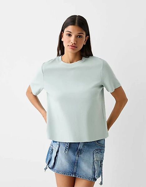 Bershka T-Shirt Im Regular Fit Damen L Grün günstig online kaufen