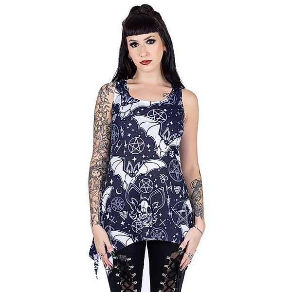 Heartless Tanktop Conjure Lace Panel Vest Gothic Okkult Fledermaus günstig online kaufen