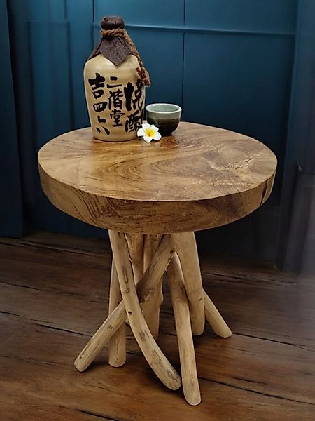 Kinaree Blumenhocker Teak Holz Beistelltisch PHYA, günstig online kaufen