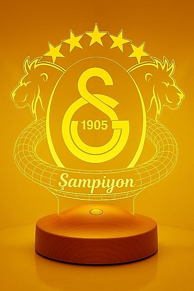 Geschenkelampe LED Nachttischlampe Galatasaray Fanartikel 3D günstig online kaufen
