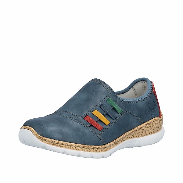 Rieker Slipper Slip-on Sneaker, Schlupfschuh, Halbschuh mit bunten Stretche günstig online kaufen