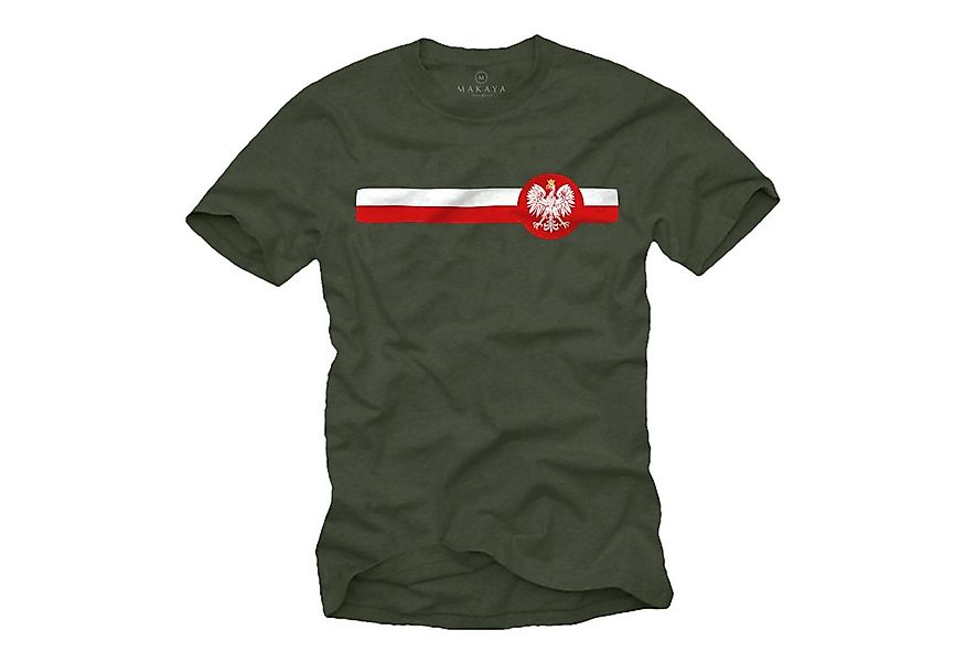 MAKAYA Print-Shirt Polnische Flagge Herren Polen Fahne Fußball Trikot Männe günstig online kaufen