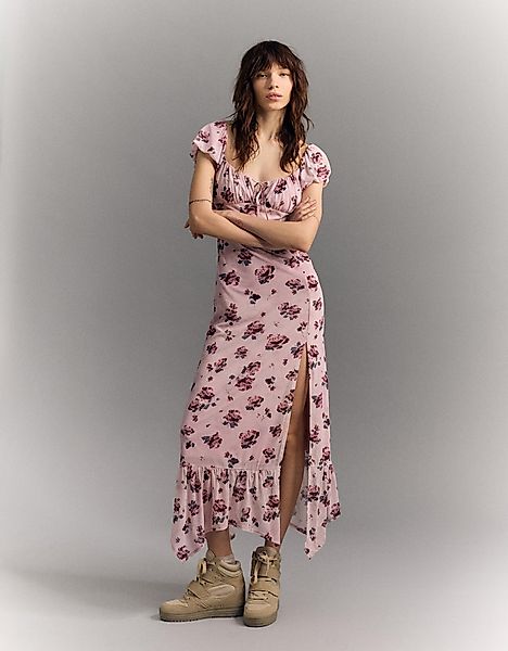 Bershka Tüll-Midikleid Damen S Rosa günstig online kaufen