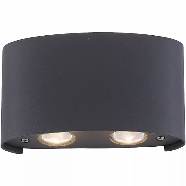 Paul Neuhaus LED-Wandleuchte Carlo 2-flammig Anthrazit 13 cm x 8 cm günstig online kaufen