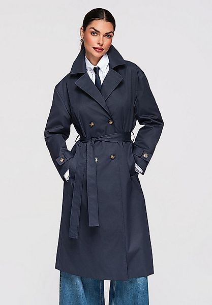 OMBRE Trenchcoat Damen Mantel Midi Gürtel Elegant leicht oversize Schnitt günstig online kaufen