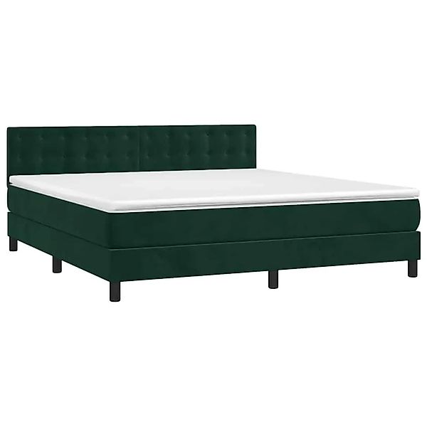 vidaXL Boxspringbett mit Matratze Dunkelgrün 160x200 cm Samt 3141554 günstig online kaufen