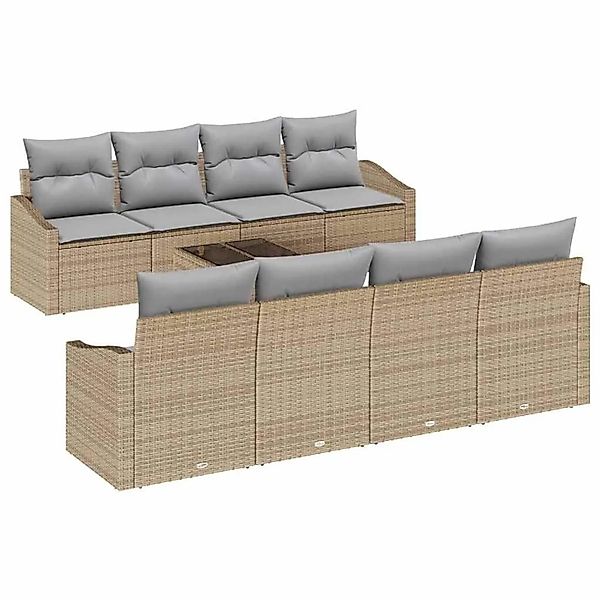 vidaXL Sofa Set mit Kissen 7-Tlg Beige und Grau Poly-Rattan 3355319 günstig online kaufen