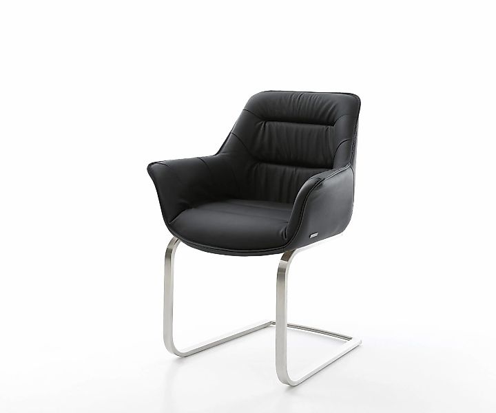 DELIFE Polsterstuhl Kaira-Flex, Freischwinger flach Edelstahl günstig online kaufen