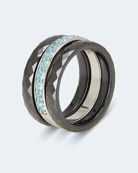 La Luna Design in Silber Ring-Set mit Edelstein günstig online kaufen