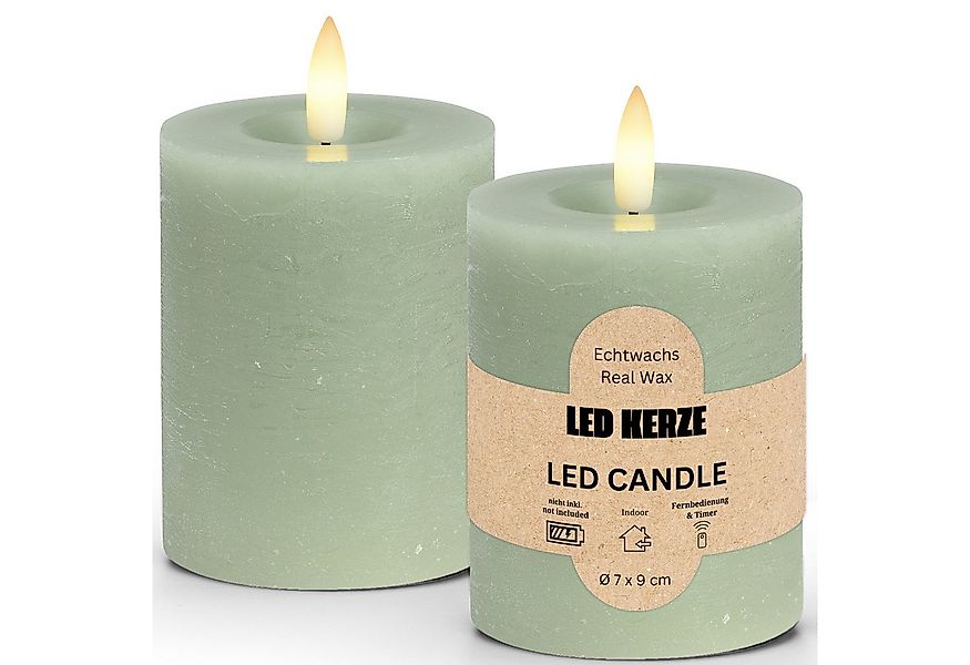 matches21 HOME & HOBBY LED-Kerze LED Stumpenkerzen Set Wachs, Flackernde Fl günstig online kaufen