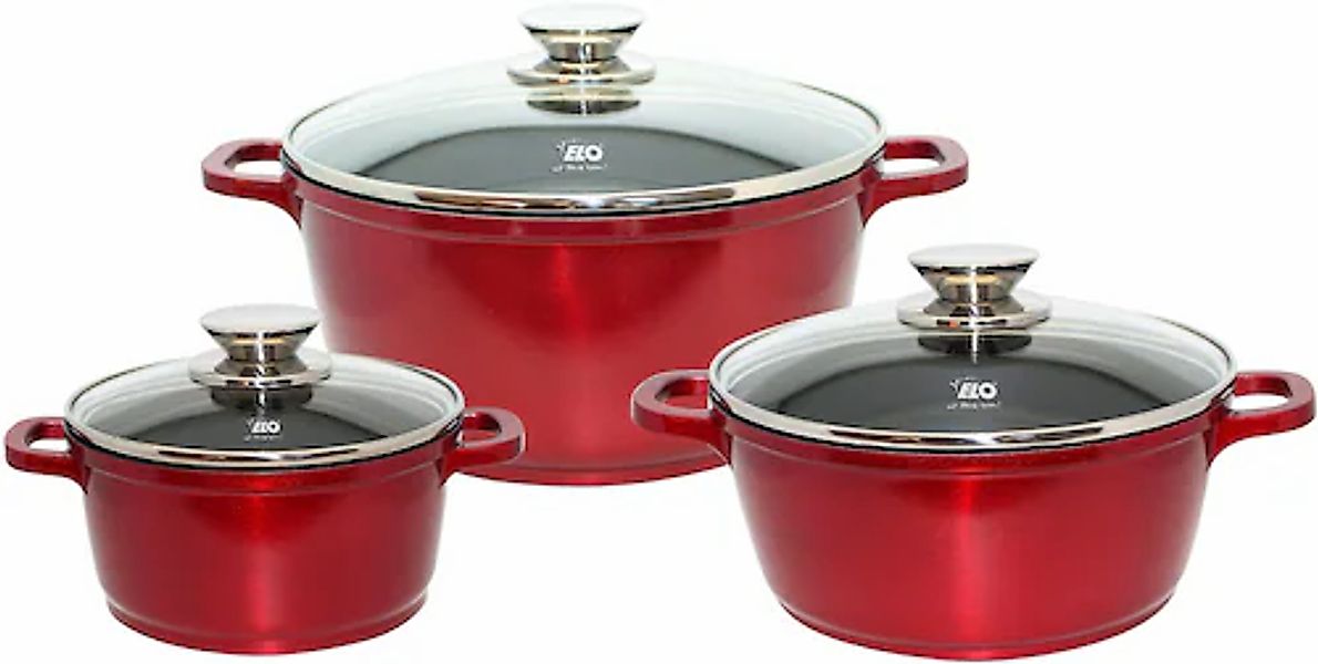 Elo Topf-Set »Rubino Topfset 3-teilig« Set, 6 Stk. tlg. Aluminiumguss günstig online kaufen