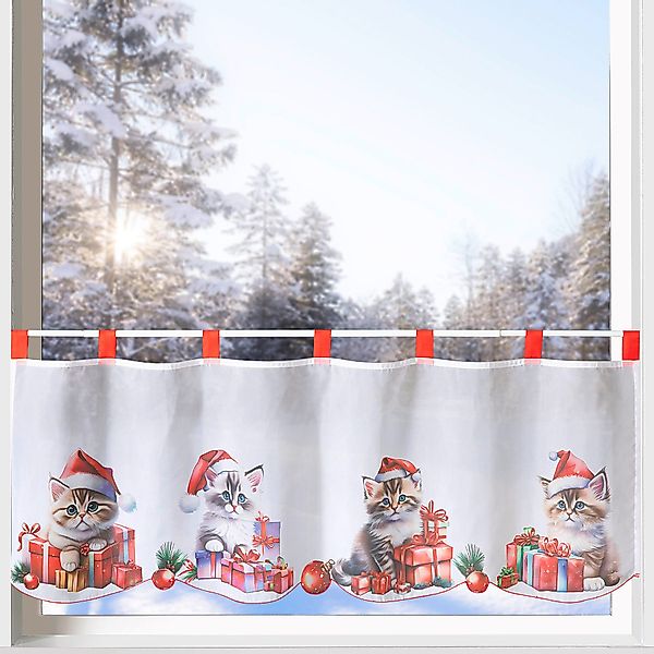 heimtexland Scheibengardine Weihnachten Deko Gardine Bistro günstig online kaufen