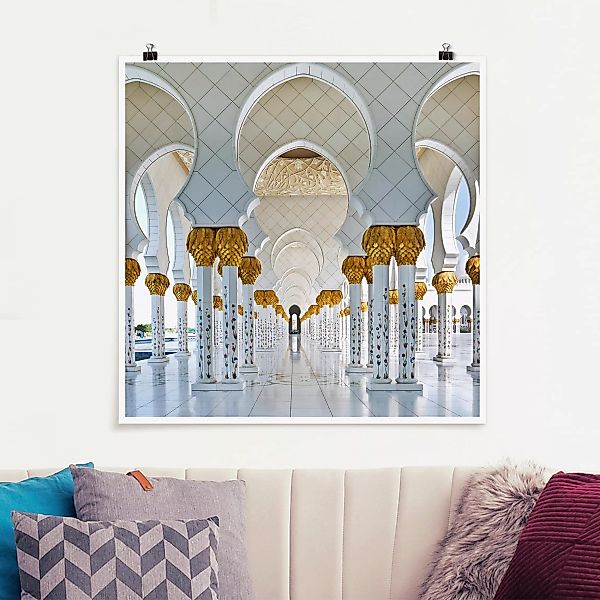 Poster - Quadrat Moschee in Abu Dhabi günstig online kaufen