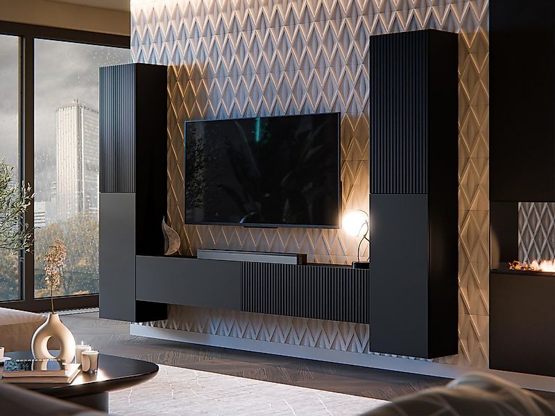 MIRJAN24 Wohnwand Capital II, (3er-Set, 2x Vitrine, TV-Lowboard), Grifflose günstig online kaufen