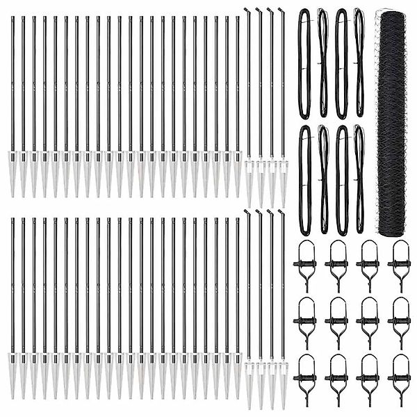 vidaXL Zaunpfosten Grau 100 x 1,2 m 50 mm Maschenweite Stahl und PVC 335331 günstig online kaufen