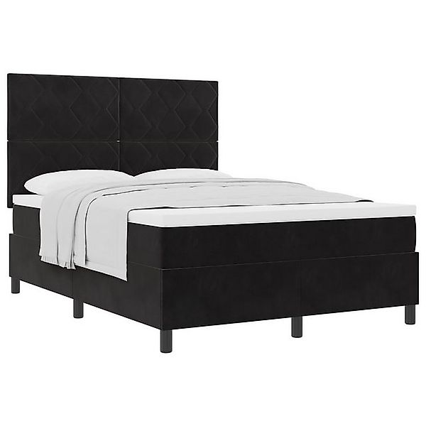 vidaXL Bett Boxspringbett mit Matratze Schwarz 160x200 cm Samt (1-tlg) günstig online kaufen