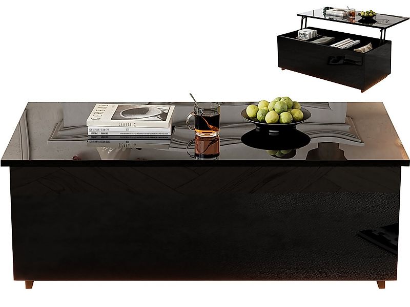 SeedWave Couchtisch Moderner Sofatisch LED Höhenverstellbarer Kaffeetisch m günstig online kaufen